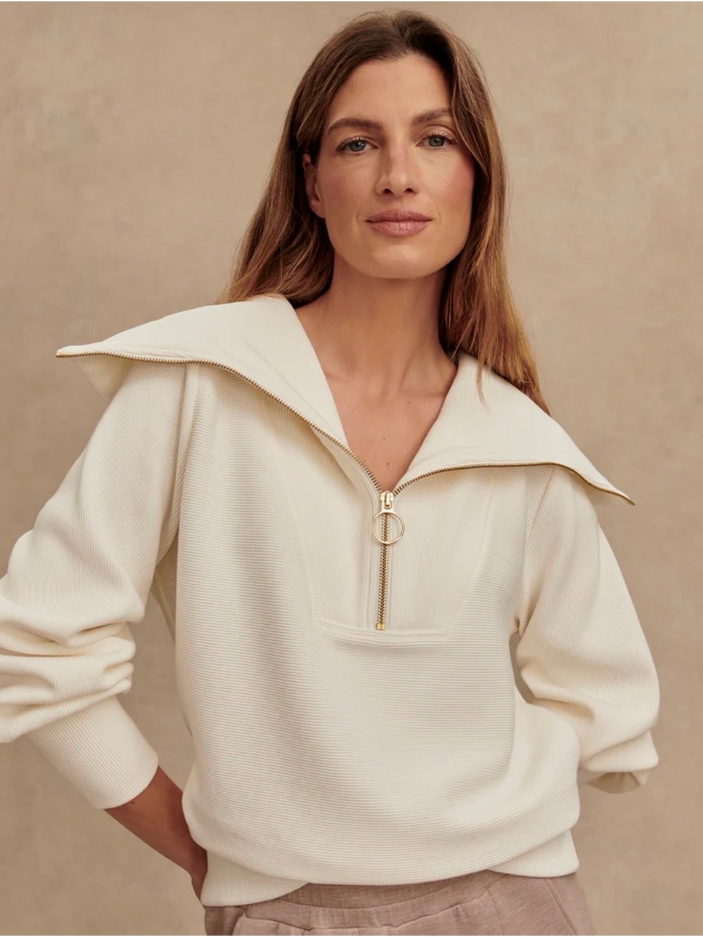 Varley Ivory Vine Half Zip Pullover